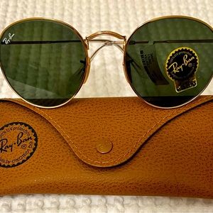 Ray Ban, G-15 Lens, Gold and Green, Round, Really Unisex
